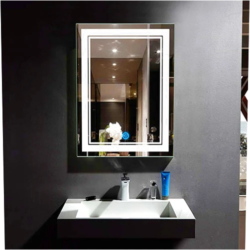 DECORAPORT 28x36 in LED Lighted Bathroom Mirror with Touch Button, Modern Touch Wall Mirror with Lights, Wall Mounted Backlit Makeup Vanity Mirror Over Cosmetic Mirror (CK160-I)
