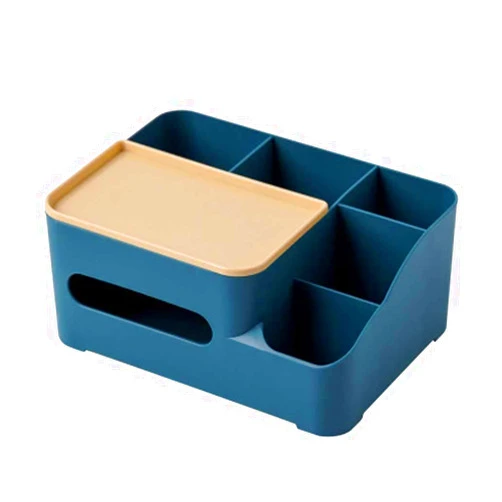 WEIGUOYU Multifunctional Tissue Box Storage Desktop Double-Layer Storage Box for Smart Phone Remote Control Cosmetics Home and Office Storage