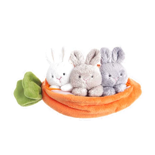 GANZ Bunny and Carrot Learn and Grow Peekaboo & Counting Plush, 4-Piece Set