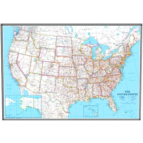By Swiftmaps 24x36 United States, USA US Classic Wall Map Poster Mural Laminated