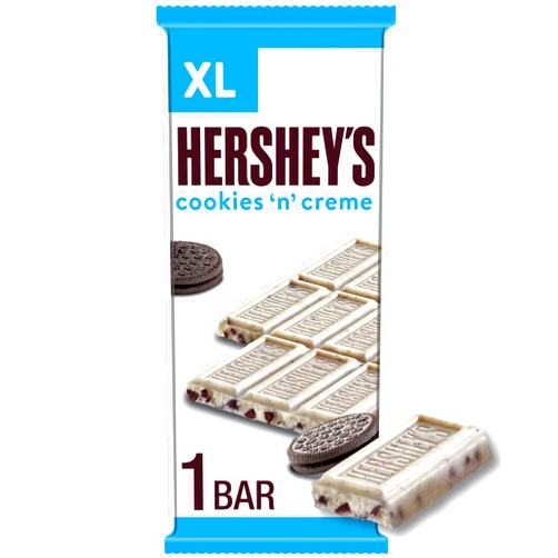HERSHEY'S Cookies 'n' Creme XL, Candy Bars, 4 oz (12 Count, 16 Pieces)