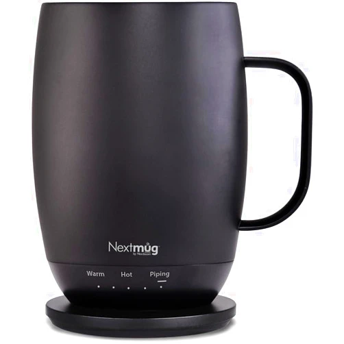 Nextmug by Nextboom Nextmug Plus - Temperature-Controlled, Self-Heating Coffee Mug (Black - 18 oz.)