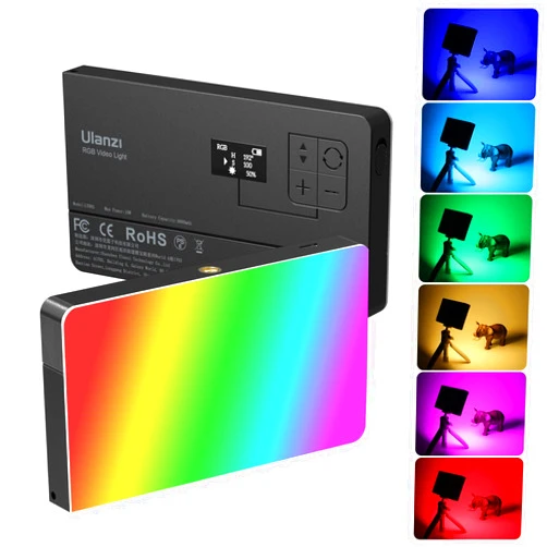 ULANZI PL-01 RGB Video Light, Portable RGB Camera Light with 4000mAh Battery, 360° Color 20 Light Effects, CRI≥95 2500-9000K LED Panel DSLR Photography Lighting for YouTube, Video Conference, Vlogging