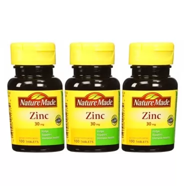 Nature Made Zinc 30 mg - 100 Tablets, Pack of 3