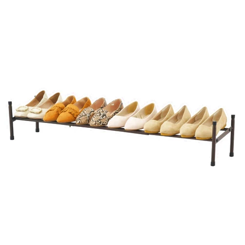Tajsoon Expandable Shoe Rack for Closet 1 Tier, 28“-41“Adjustable & Stackable Shoe Shelf Storage, Metal Shoe Rack Organizer for Front Door Entrance, Closet, Garage, Entryway, Bronze