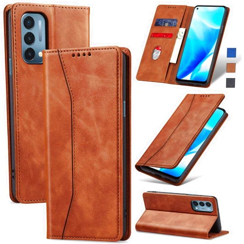 Jasonyu Flip Wallet Case for OnePlus Nord N200 5G,Leather Magnetic Folio Cover with Card Holder,Kickstand - TPU Shockproof Durable Protective Phone Case,Brown