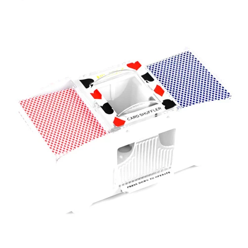 Nileole 2/6 Decks Automatic Card Shuffler, Battery-Operated Electric Shuffler for UNO, Phase 10, Skip-Bo, Texas Hold'em, Poker, Home Card Games (1-2 Deck (White))