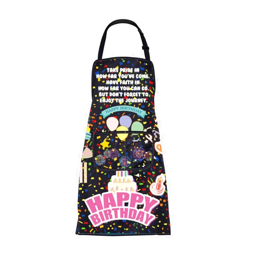 FUSTMW Happy Birthday Aprons for Women Men Birthday Party Aprons with Pockets Happy Birthday Kitchen Cooking Chef Aprons