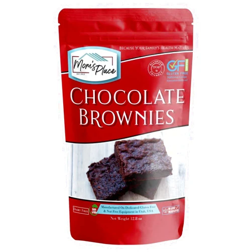 Mom's Place Gluten-Free Chocolate Brownie Mix, Dessert Baking, Easy to Make, 9 Servings, Nut Free, Dairy Free & Soy Free, 12.8 oz