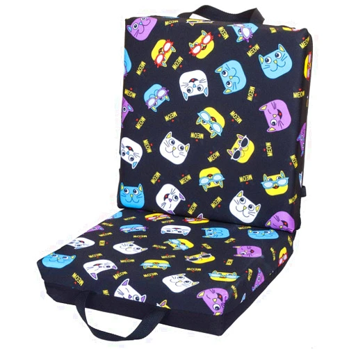 ABS Novelties Cat's Meow Pattern Double Cushion Black