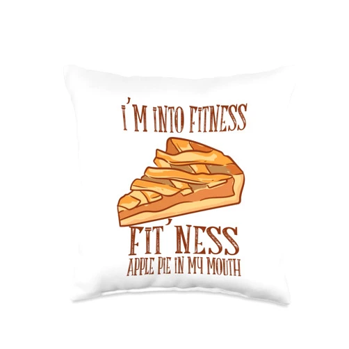 FRESAN Baking Apple Pie Lover Thanksgiving Food Fit' Ness Mouth Apple Pie Throw Pillow, 16x16, Multicolor