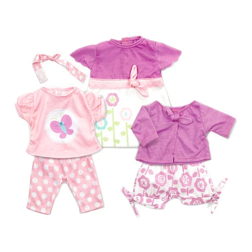 Melissa & Doug Mine to Love Mix & Match Fashion Doll Clothes for 12”-18” Dolls (6 pcs)