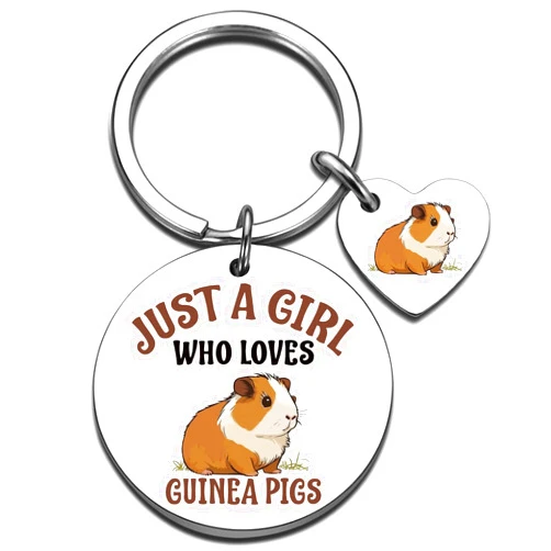 QUIHUD Guinea Pig Gifts For Girls Women Cute Lovely Guinea Pig Keychain Accessories