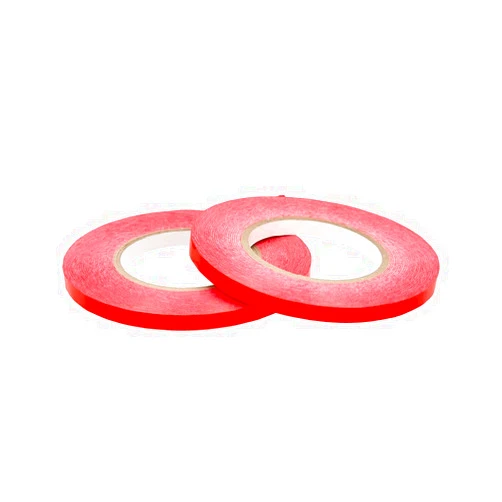 PackagingSuppliesByMail PSBM Poly Bag Sealing Tape, Red, 3/8 Inch x 180 Yards, 6 Pack, 2.3 Mil, Colored Sealer Tape for Dispenser Refill, Bags, Polybags, Produce, Wrapping, Freezer