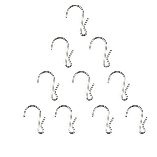 LJY 10-Pack Polished Metal Clip Type Hanging Hooks, Holds up to 10 lbs