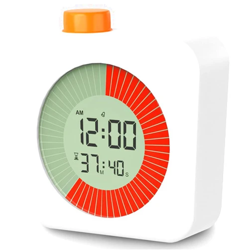 QINFIEY Digital Visual Timer Clock, 60-Minute Countdown Classroom Timer for Kids and Adults, Time Management Tool, Timer Clock Alarm 3 in 1, for Home Kitchen, School Classroom, or Office