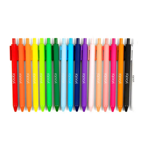 Yoobi Retractable Gel Pen Set, 18 Bright Colors, Fine 1.00mm Point for School or Office, Retractable Pens, Comfortable Grip and Smooth Traction