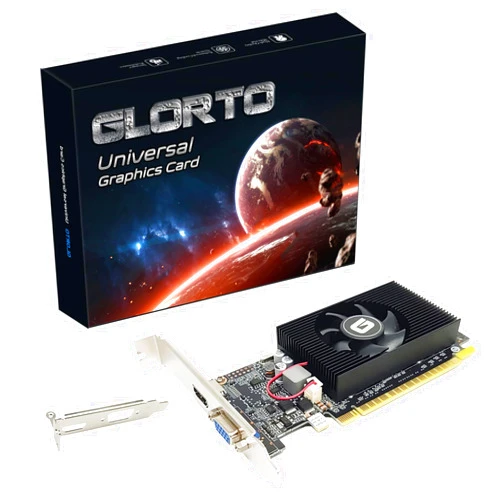 Glorto GeForce GT 610 2G DDR3 Low Profile Graphics Card, PCI Express 1.1 x16, HDMI/VGA, Entry Level GPU for PC, SFF and HTPC, Compatible with Win11