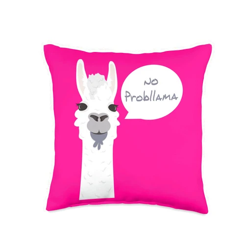 Lama Prob llama Alpaka Geschenk für Frauen Männer lama Funny Alpaca Llama Gift Women Men Throw Pillow, 16x16, Multicolor
