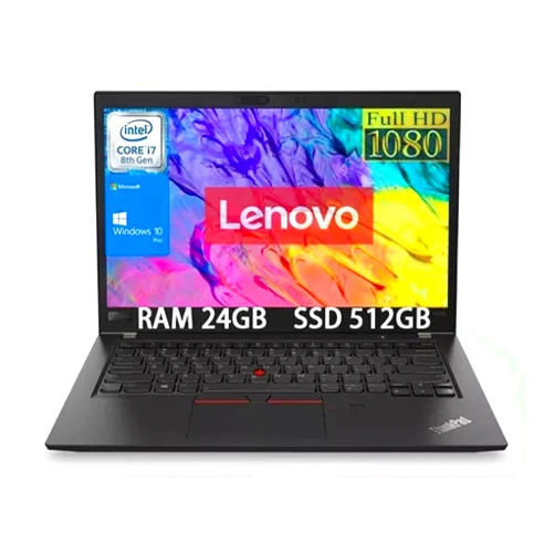 LENOVO ThinkPad T480s Laptop, 14 IPS FHD (1920x1080) Matte Display, Intel Core i7-8650U 4.20 GHz, 24GB RAM, 512GB SSD, Fingerprint Reader, Supported Windows 10 Pro, Black Color, Renewed