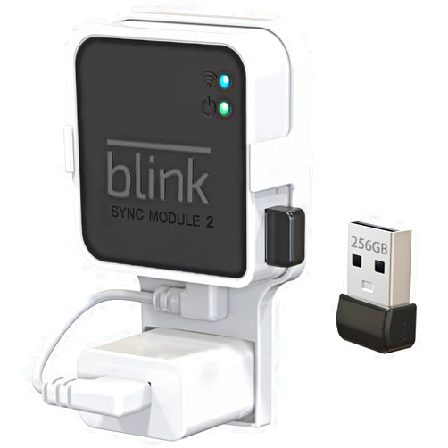 Hibezos 256GB Blink USB Flash Drive, with Outlet Wall Mount for Blink Sync Module 2, Save Space and Easy Move Mount Bracket Holder for Blink Outdoor Indoor Security System (Blink Sync Module is NOT Included)