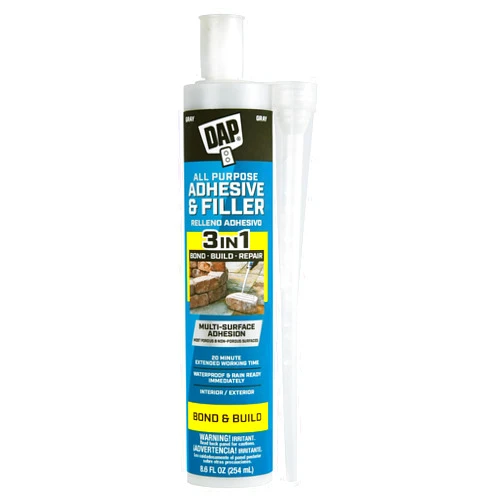 DAP 7079828000 All Purpose 3in1 Adhesive & Filler, Gray, 8.6 fl. oz.