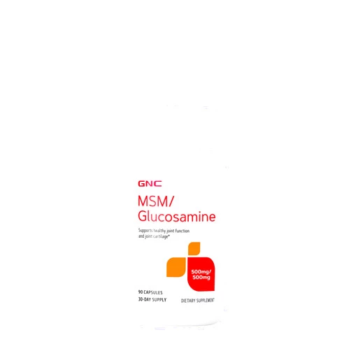 GNC MSM Glucosamine 500mg Supplement, Supports Healthy Joint Function, Supports Healthy Joint Cartilage, 30 Servings