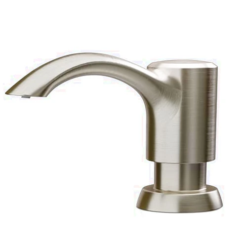 SAMODRA Built in Kitchen Sink Soap Dispenser (Brushed Nickel) with 12 oz Large PET Lotion Bottle, Refill from Top