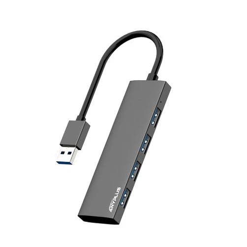 ANYPLUS USB Hub, USB 3.0 Hub Aluminum Alloy Ultra Slim USB Splitter, Portable 4 Port USB Extender, USB Hub for Laptop, PC, MacBook, iMac, Surface Pro, Mac Pro, Flash Drive, XPS 【Black】