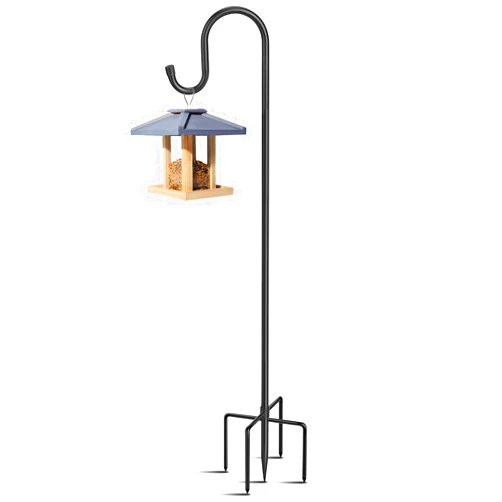 HIEDUYT Adjustable Shepards Hooks for Outdoor with 5 Prong Base Shepherds Hooks for Outdoor Stand Pole for Humming Bird Feeder for Hanging Solar Lights Outdoor Garden Wedding Decor (48in)