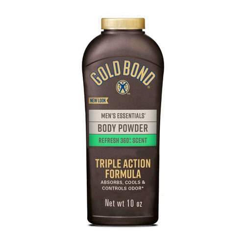 Gold Bond Men's Essentials Talc-Free Body Powder, 10 oz., Refresh 360 Scent, Wetness Protection
