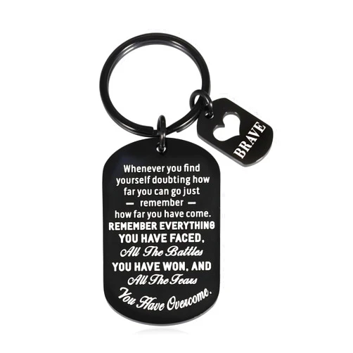 JEWGLO Inspirational Keychain Gifts for Women Men Graduation Gift for Son Daughter Him Her Christmas Birthday Encourage Gift for Cancer Survivor Surgery Gift