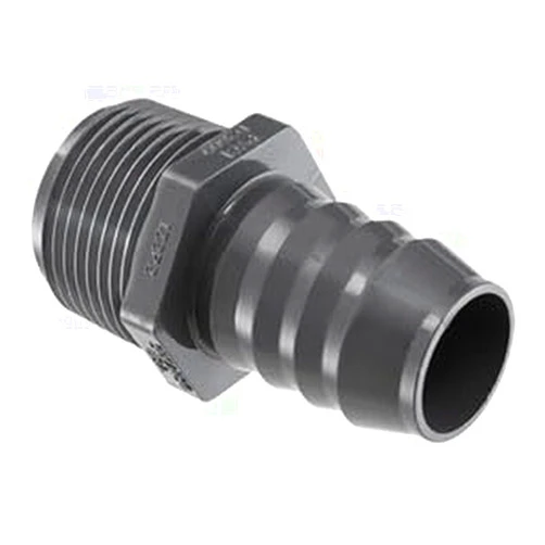 Spears Manufacturing Spears 1436 Series PVC Tube Fitting, Adapter, Schedule 40, Gray, Barbed x NPT Male (5, 2