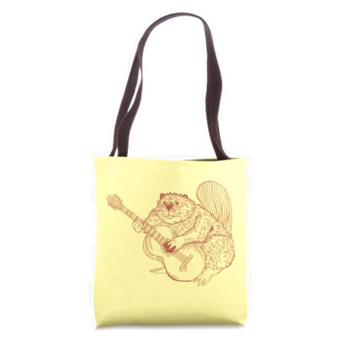 SEEMBO Beaver Playing Guitar Guitarist Musician Music Band Tote Bag