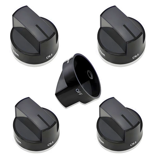 Gesleben Upgrade W10339442 Gas Stove Knobs, Cooktop Surface Burner Control Knob Compatible with Whirlpool Gas Range Stove Oven, Replacement WPW10339442 PS11753188-5 Pack Black