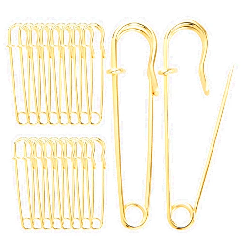 Sibba 20Pcs Large Safety Pins, 2 inches Safety Pins Heavy Duty, Blanket Safety Pins, Safety Pins for Clothes, Pins Fasteners for Leather, Crafts, Canvas, Shawls, Kilts