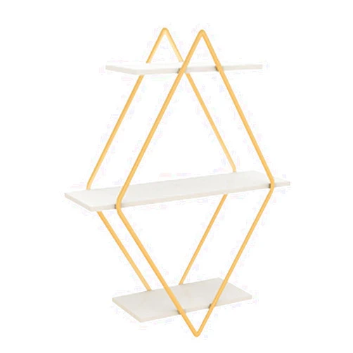 SHUICAO Wall Shelves Floating Shelves 3 Tier Floating Book Shelf, Versatile Geometric Wall Shelf, Metal Triangle Rack, Wall Mounted Corner Shelf (Color : B, Size : 70 * 15 * 70Cm)