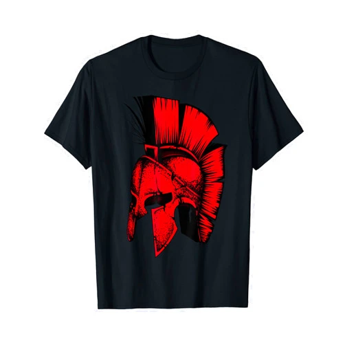 Cool Greece Ancient War History Fans Designs Spartan Greek Helmet | Cute Troy Fighters Funny Gift T-Shirt