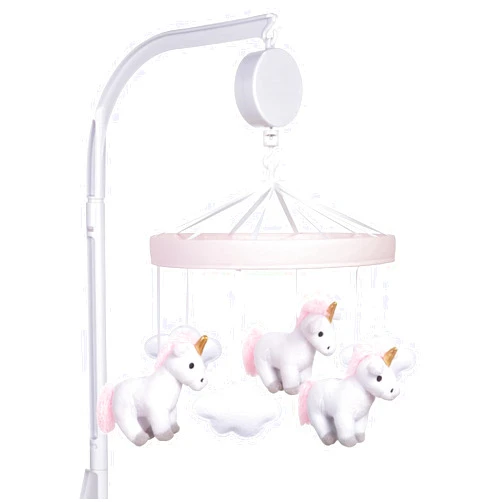 Sammy & Lou Unicorn Baby Crib Mobile with Music, Crib Mobile Arm Fits Standard Crib Rail