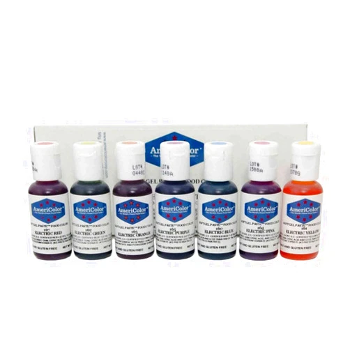 AmeriColor Food Coloring - Electric Kit - Soft Gel Paste, 7 .75 Ounce Bottles