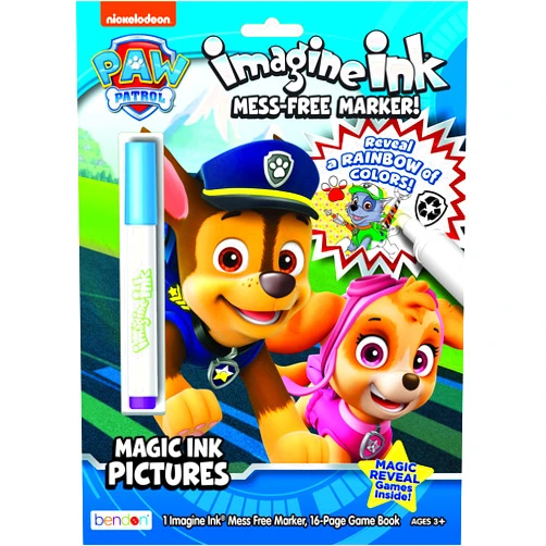 Bendon PAW Patrol Imagine Ink 16 Page Magic Ink Coloring Book and 1 Mess Free Marker Bendon 47089
