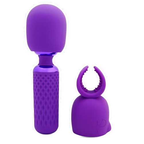 UNIHORN New Sensuelle Harlow Nubii Rechargeable Silicone Mini Heating Wand with Attachment - Purple - Seductively Petite and UNDENIABLY Powerful