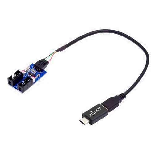 cablecc USB 3.1 to 9Pin 10 Pin Motherboard HUB USB-C to USB 2.0 Type-A Male 1 to 2 Female Motherboard 9pin 10pinHeader HUB Adapter Port Multiplier