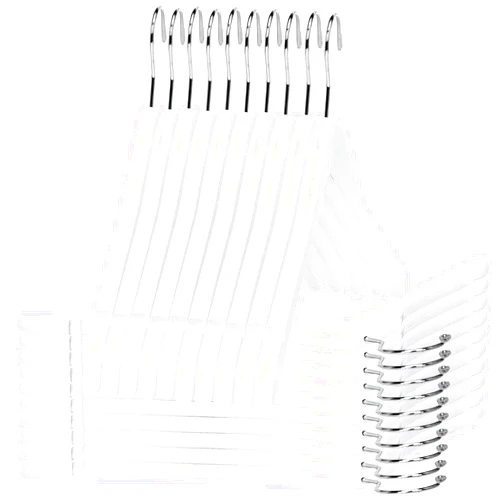 Quality Hangers Semi Curved Wooden Suit Hangers - Smooth Finish Solid Wood Coat Hanger with Swivel Hook - Perfect for Jackets Pants - Dress Clothes Hangers - White - 20 Pack