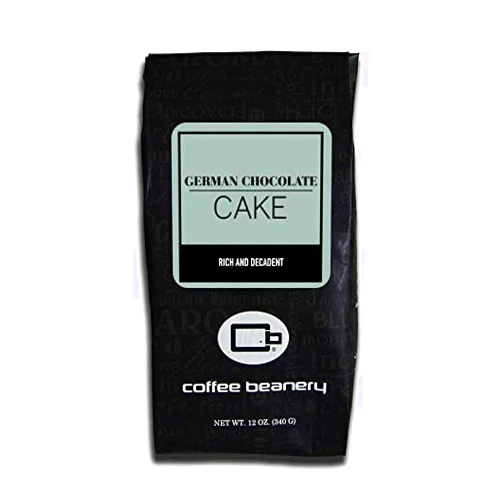 Coffee Beanery German Chocolate Cake Coffee by Coffee Beanery | 12oz Flavored Coffee Ground Medium Roast Coffee | 100% Specialty Arabica Coffee Ground | Gourmet Coffee | Flavored Coarse Ground Coffee Medium Roast