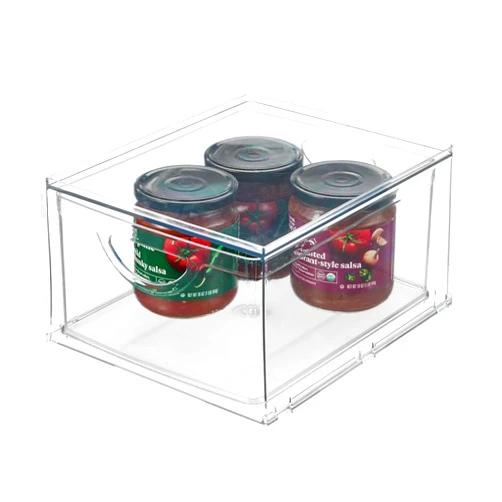 InterDesign iDesign Stackable Storage Drawer for Fridge, Pantry, or Under Sinks, Clear, Made in USA