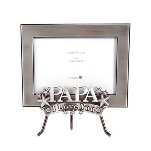 Sectpod Lasody Papa I Love You Picture Frame,4x6 inch, Papa Frame With Holder Stand,Photo Gift for Papa, Grandpa, Family, Display on Tabletop