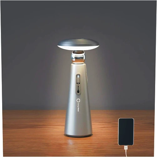 Preala Table Lamp Touch Control Lamp Stepless Dimmable Rechargeable Desk Lamp LED Portable Table Bedside Light for Living Room Bedroom (Gray)