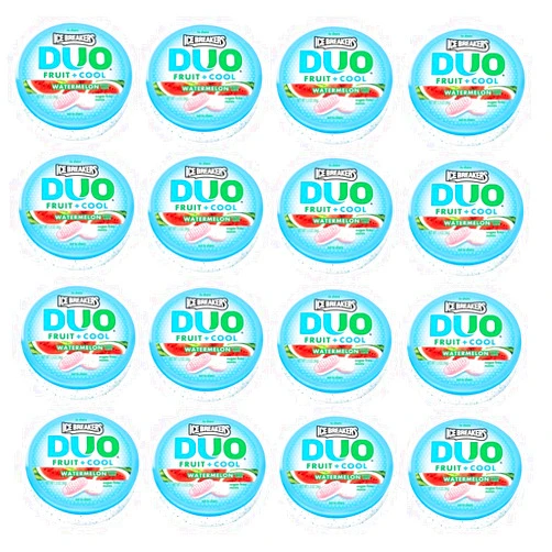 Ice Breakers Duo Watermelon Mints, 1.3-Ounce Pucks(Pack of 16)