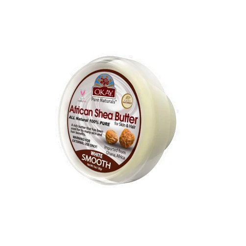OKAY AFRICAN SHEA BUTTER WHITE SMOOTH 1oz / 28gr.